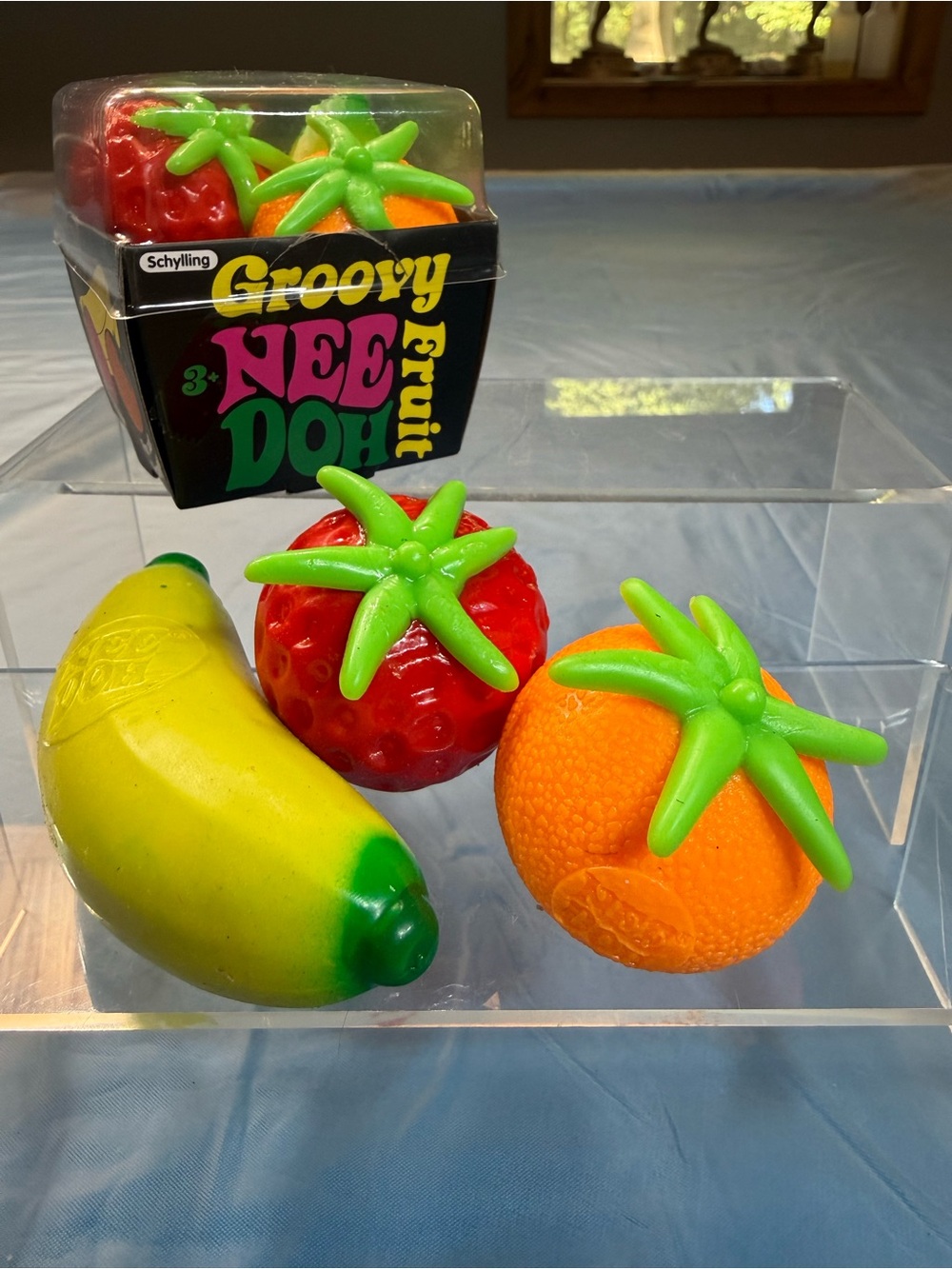 Groovy NeeDoh Fruit Squeezable Toy Set - Red, Orange, Yellow
